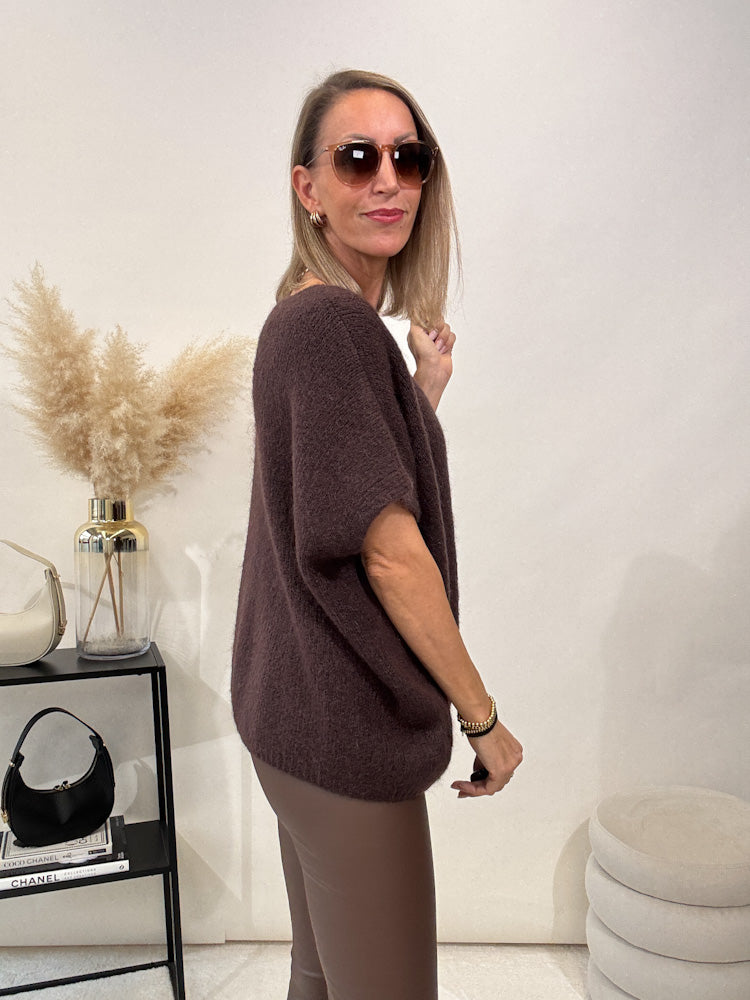 "Florida Vest" kuscheliger Cardigan - dunkelbraun