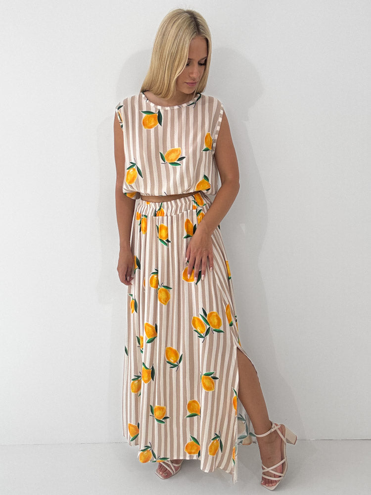 "Amalfi Lemon" Rock aus Viscose - beige