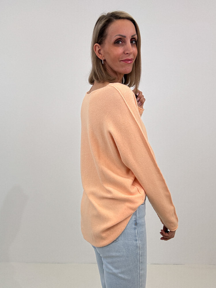 "Vicenza" weicher Pullover mit Viscose - apricot