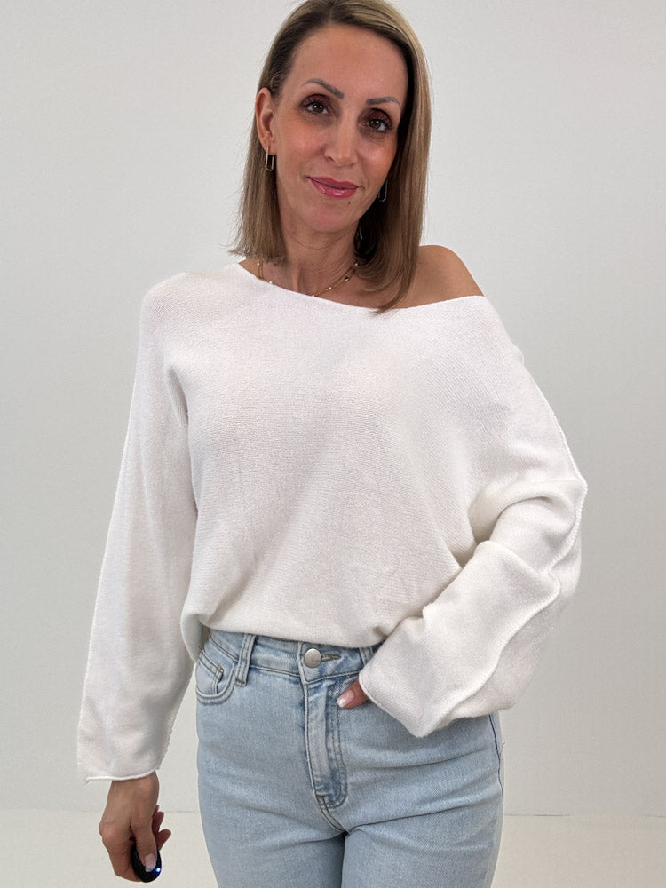 "Vicenza" weicher Pullover mit Viscose - weiß