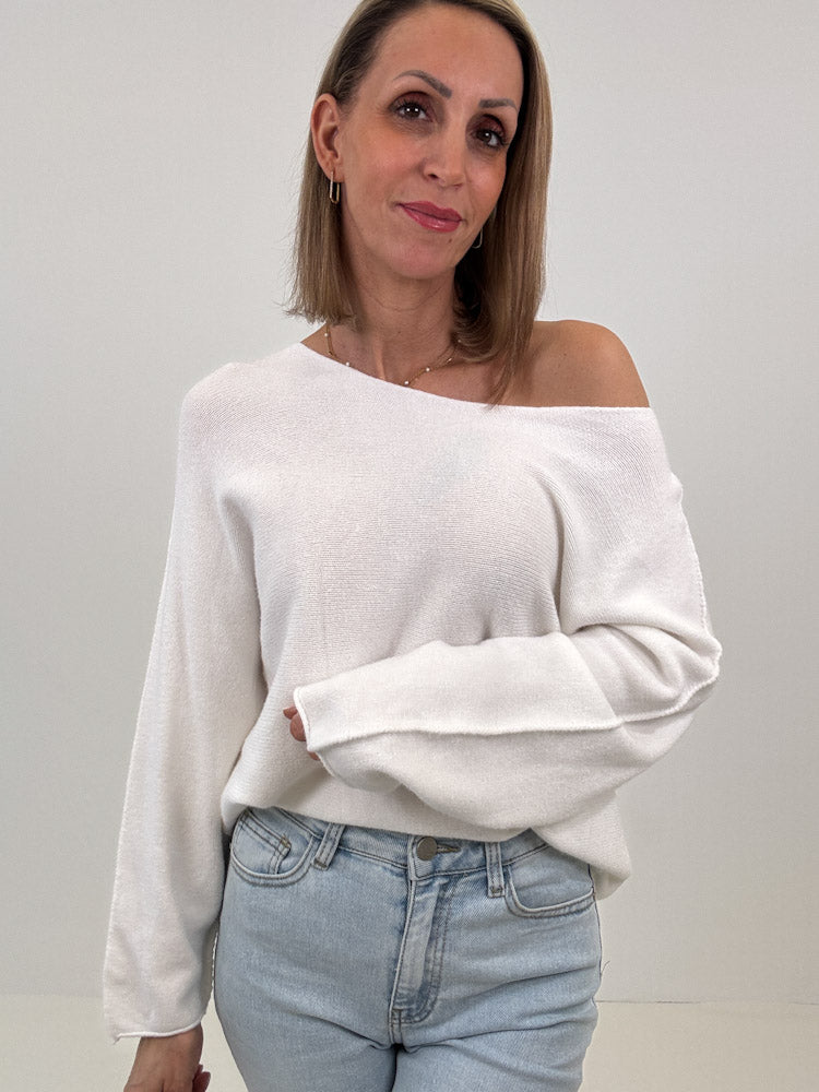"Vicenza" weicher Pullover mit Viscose - weiß