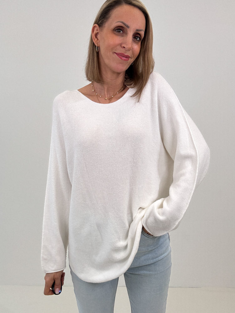 "Vicenza" weicher Pullover mit Viscose - weiß
