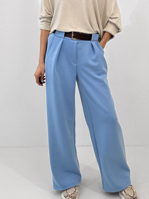 "Pari" elastische Hose aus Viskose  - blau