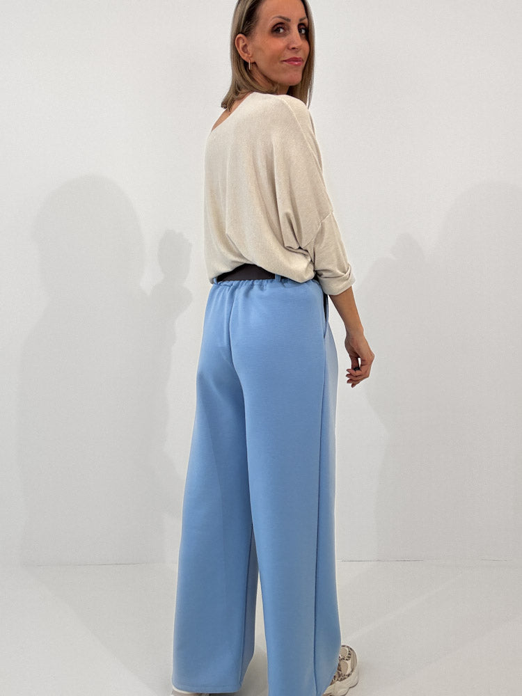 "Pari" elastische Hose aus Viskose  - blau