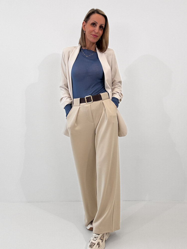 "Como" kuscheliges Cashmere Longshirt - jeansblau