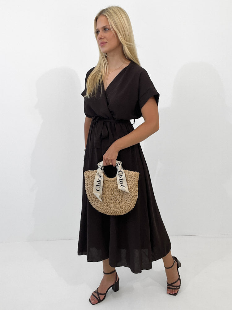 "Sunshine" schönes langes Kleid - choco braun