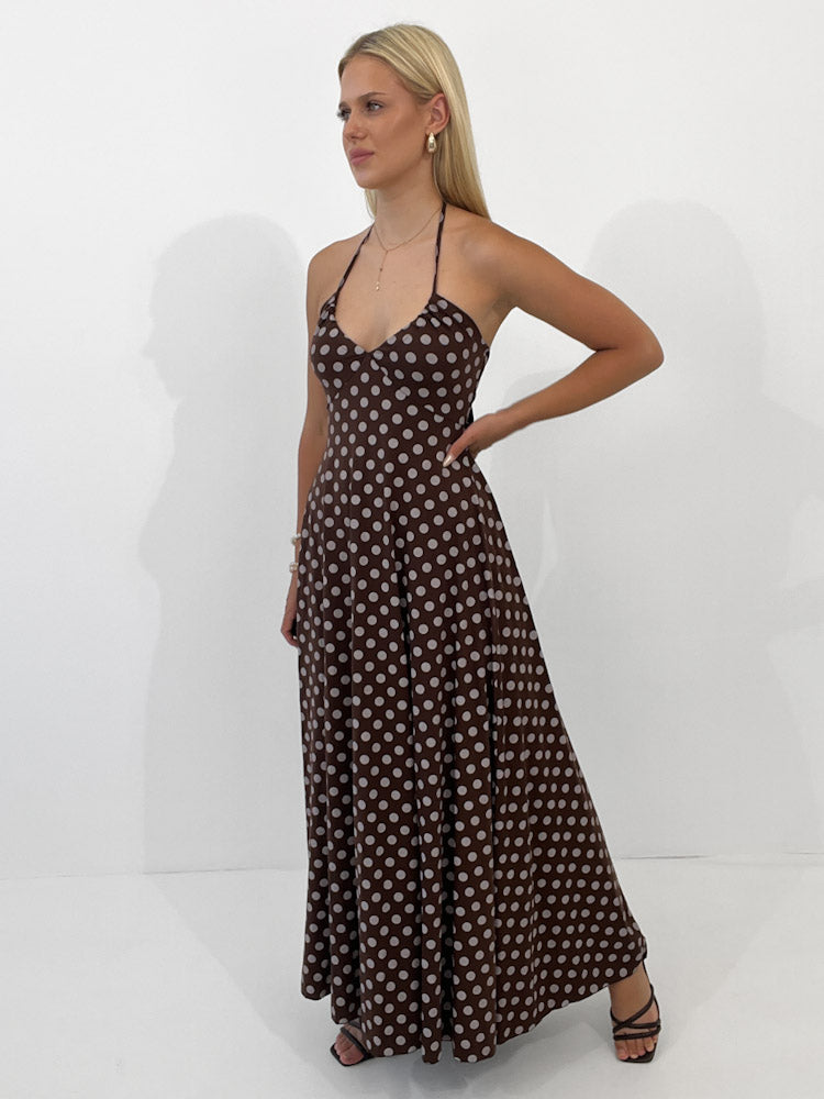 "Luciana Dots" schickes Kleid aus Viscose - braun