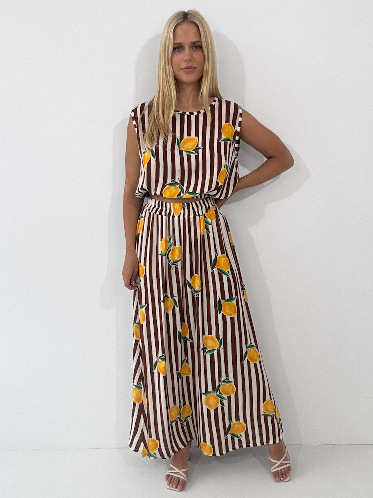 "Amalfi Lemon" Top aus Viscose - braun