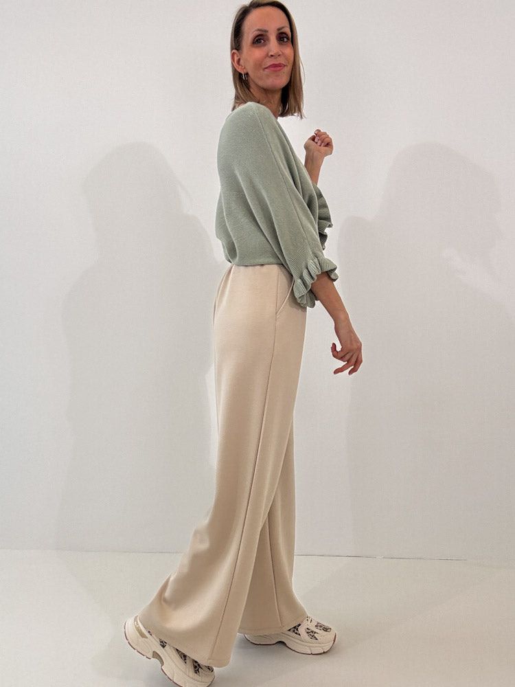 "Pari" elastische Hose aus Viskose  - beige