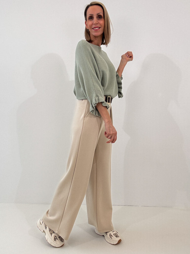 "Pari" elastische Hose aus Viskose  - beige