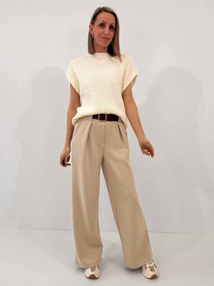 "Cozy Vest" weicher Strickweste aus Viscose - creme