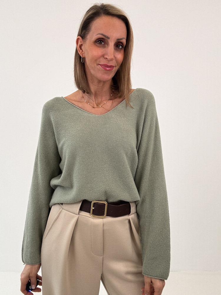 "Vicenza V" weicher Pullover mit V-Ausschnitt aus Viscose - sabei