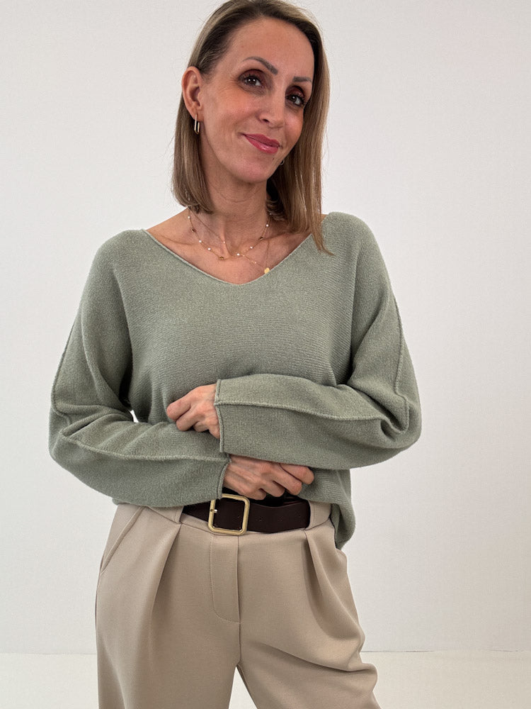 "Vicenza V" weicher Pullover mit V-Ausschnitt aus Viscose - sabei