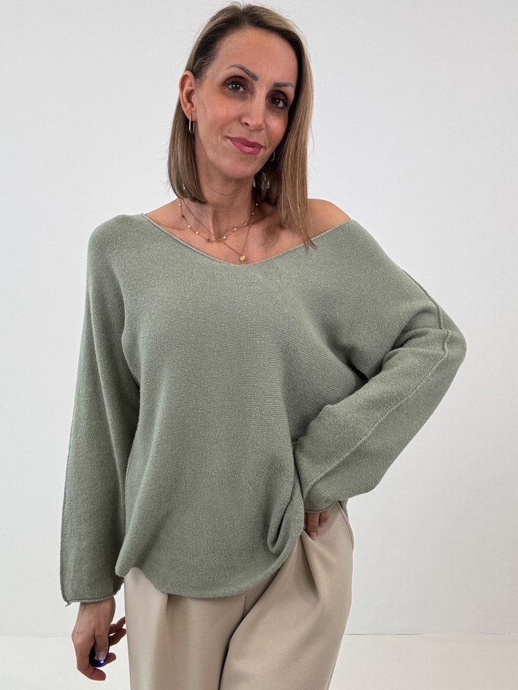 "Vicenza V" weicher Pullover mit V-Ausschnitt aus Viscose - sabei