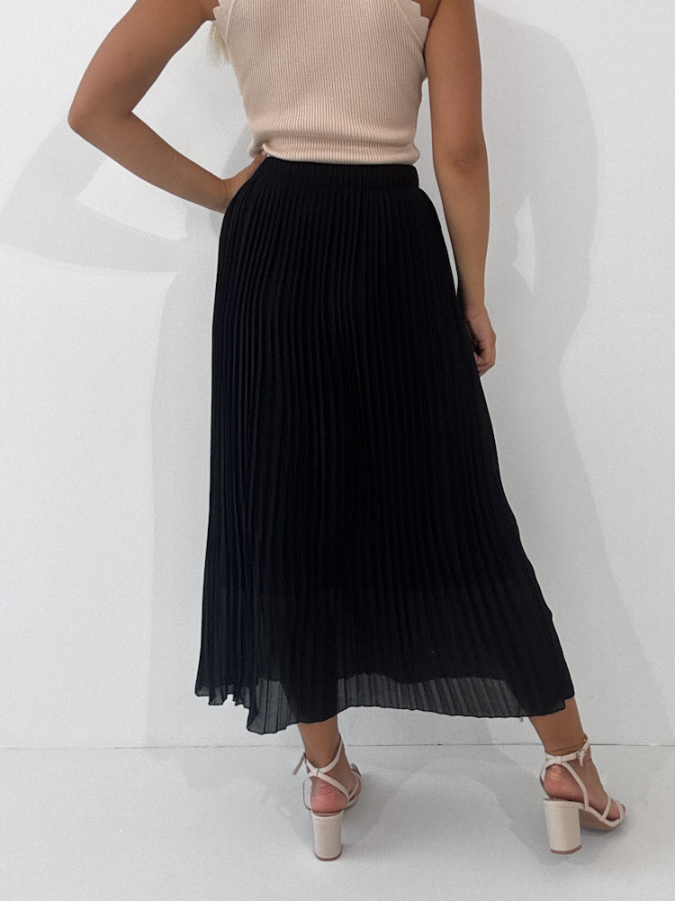 "Skirt" stylischer Plissee Rock - schwarz