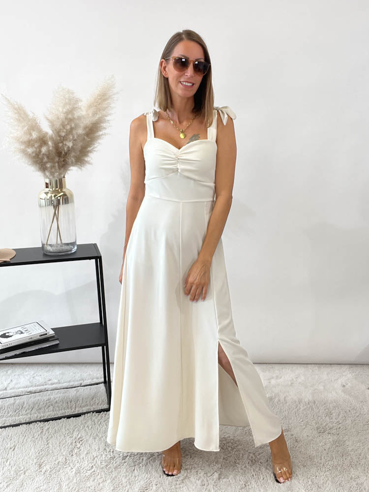 "Venezia" langes Kleid- beige
