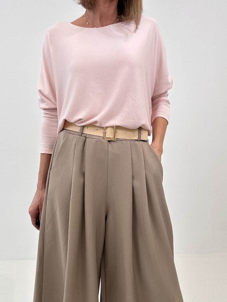 "Palazzo" weite angenehme Hose - mocca