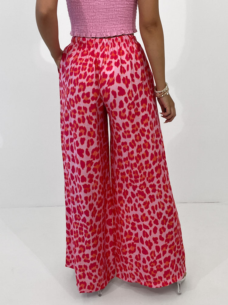 "Milano Leo" weiche Hose aus Viscose - rosa/orange