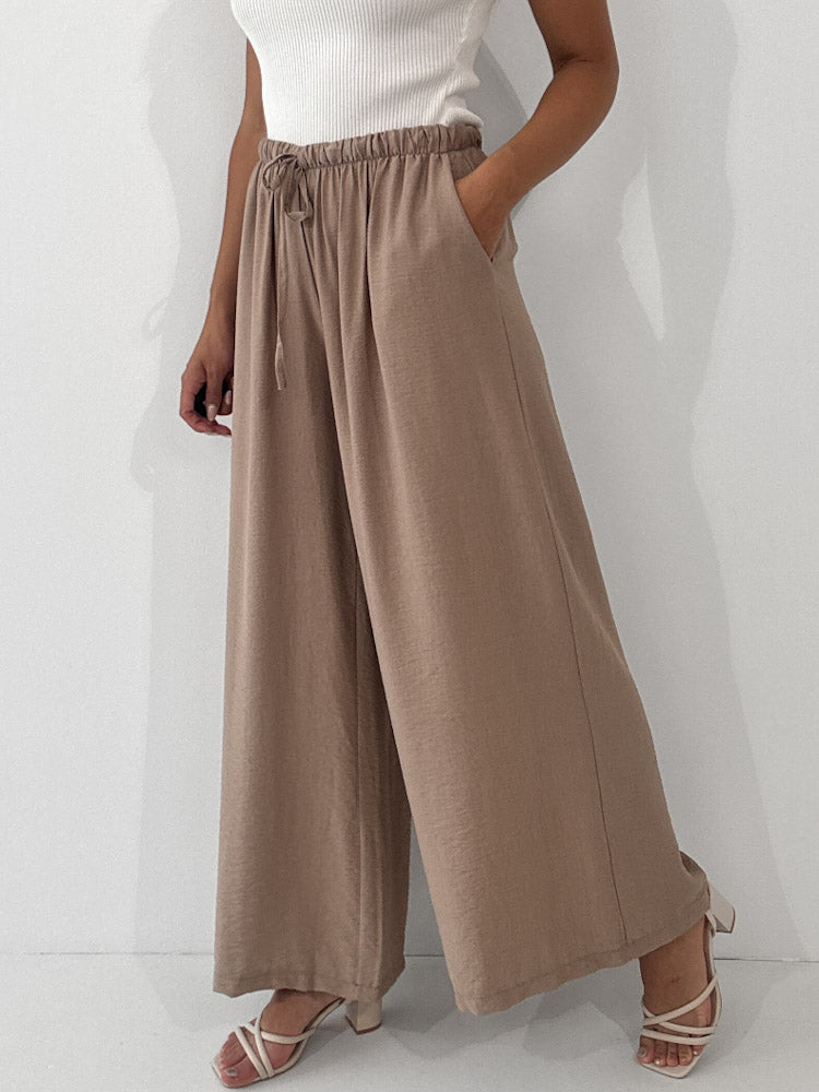 "Milano" weiche Hose aus Viscose - mocca