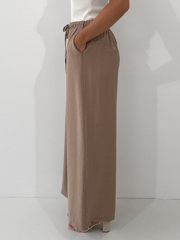 "Milano" weiche Hose aus Viscose - mocca