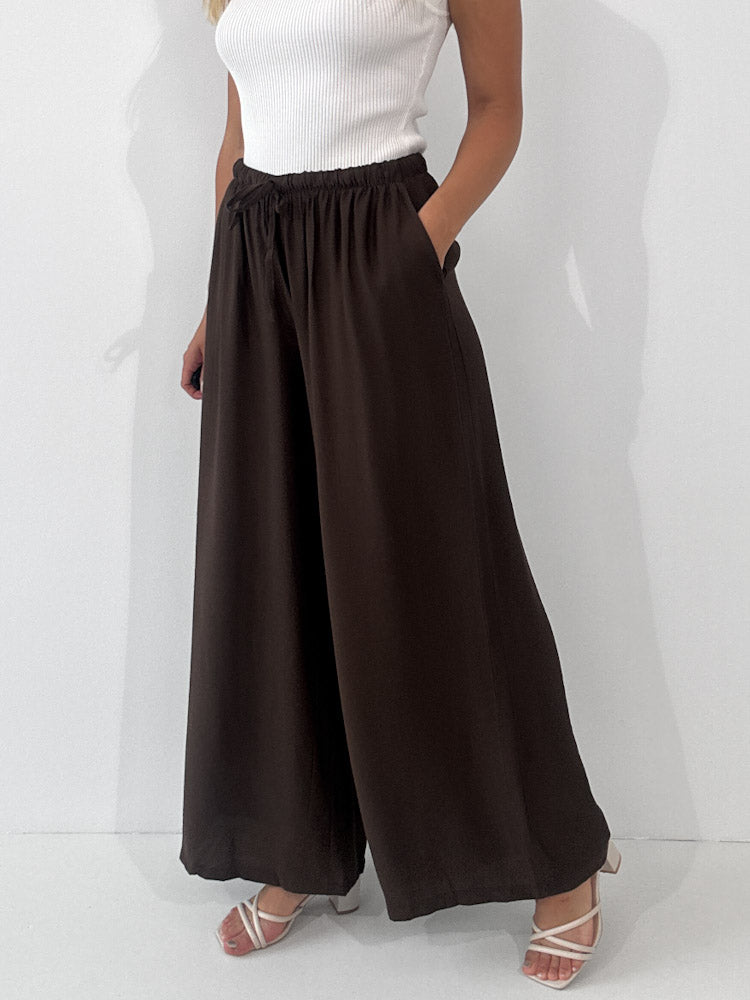 "Milano" weiche Hose aus Viscose - braun