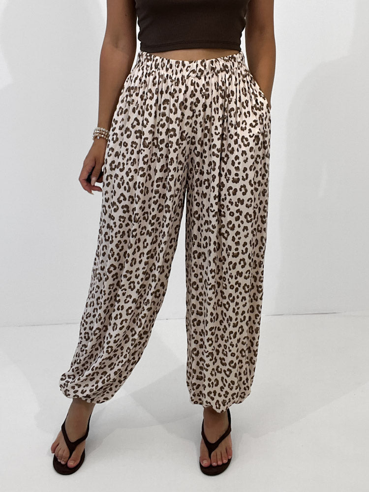 "Parga Leo" weiche Pumphose aus Viscose - beige/mocca