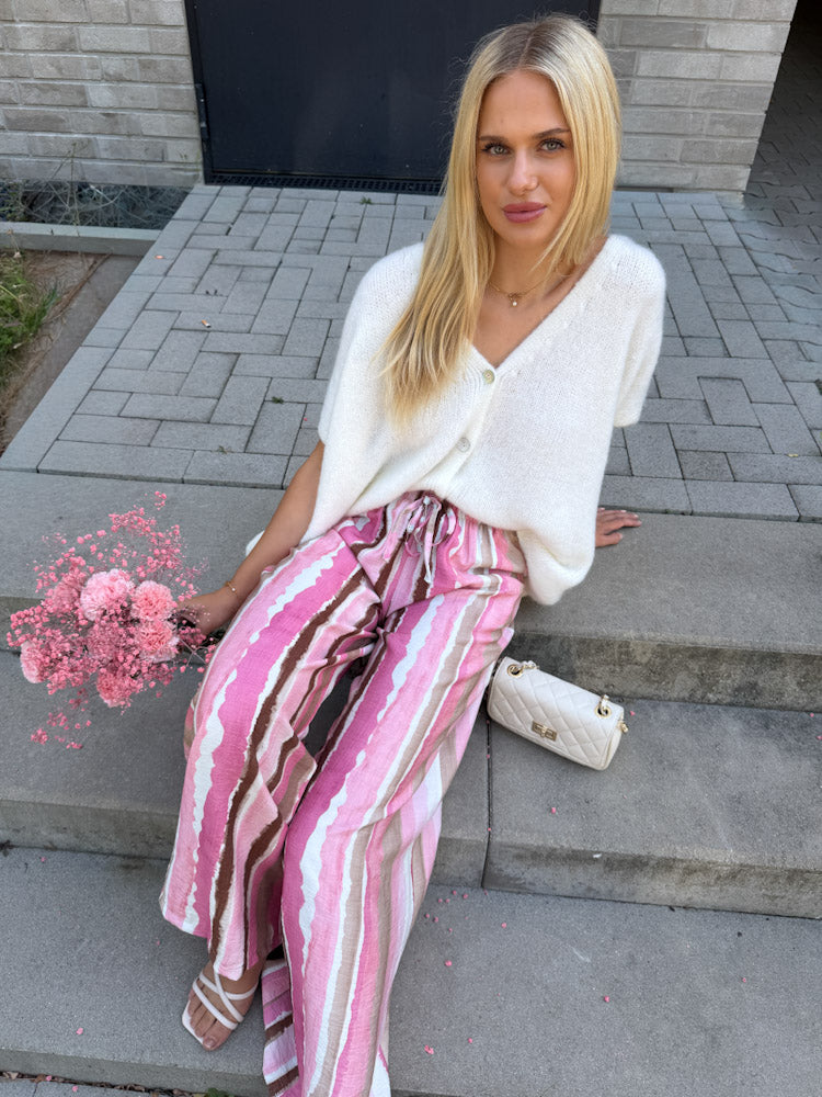 "Milano Stripes" weiche Hose aus Viscose - rosa/pink