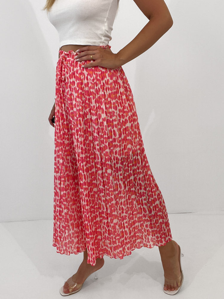 Leo Culotte Plisseehose  - creme/rosa