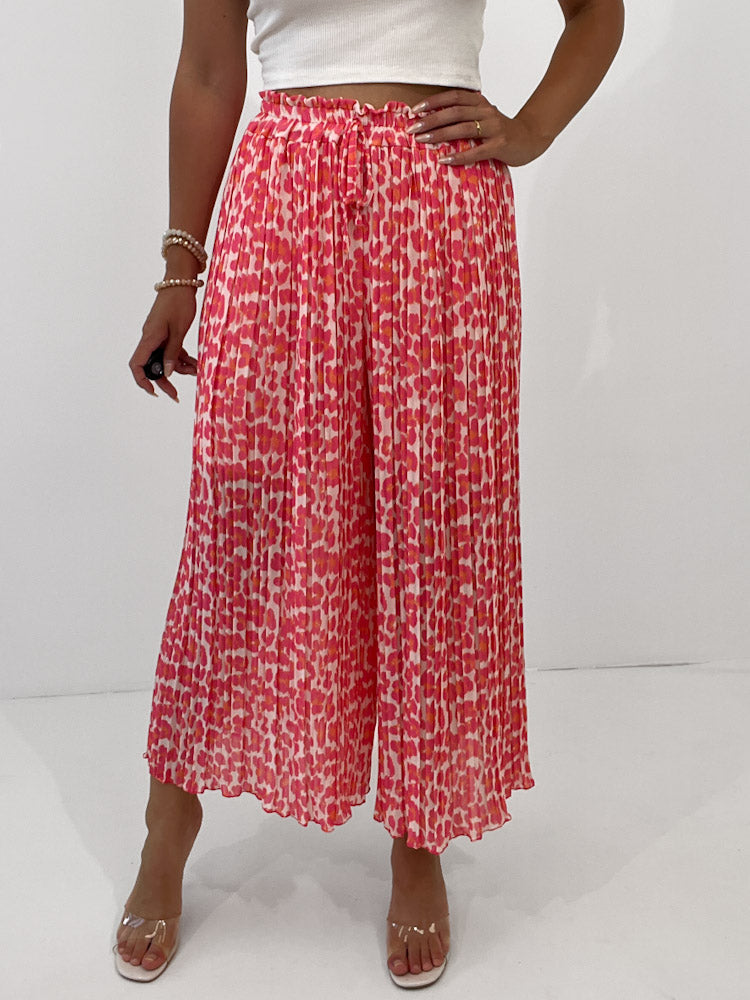 Leo Culotte Plisseehose  - creme/rosa