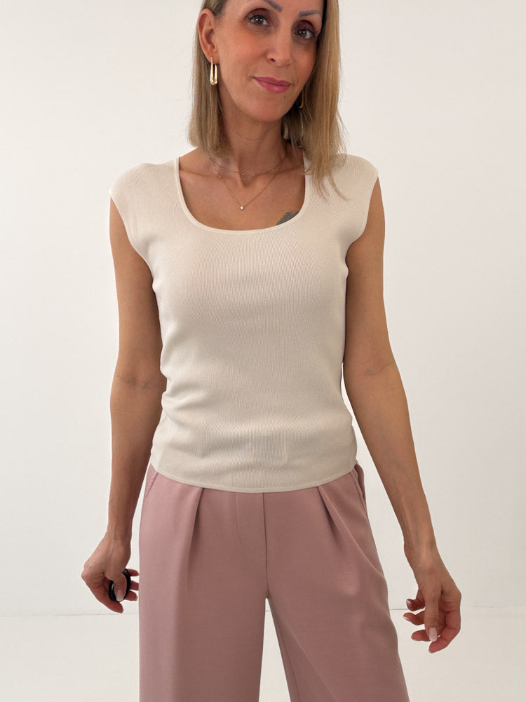 "Tropea" stylisches Top aus Viscose - beige