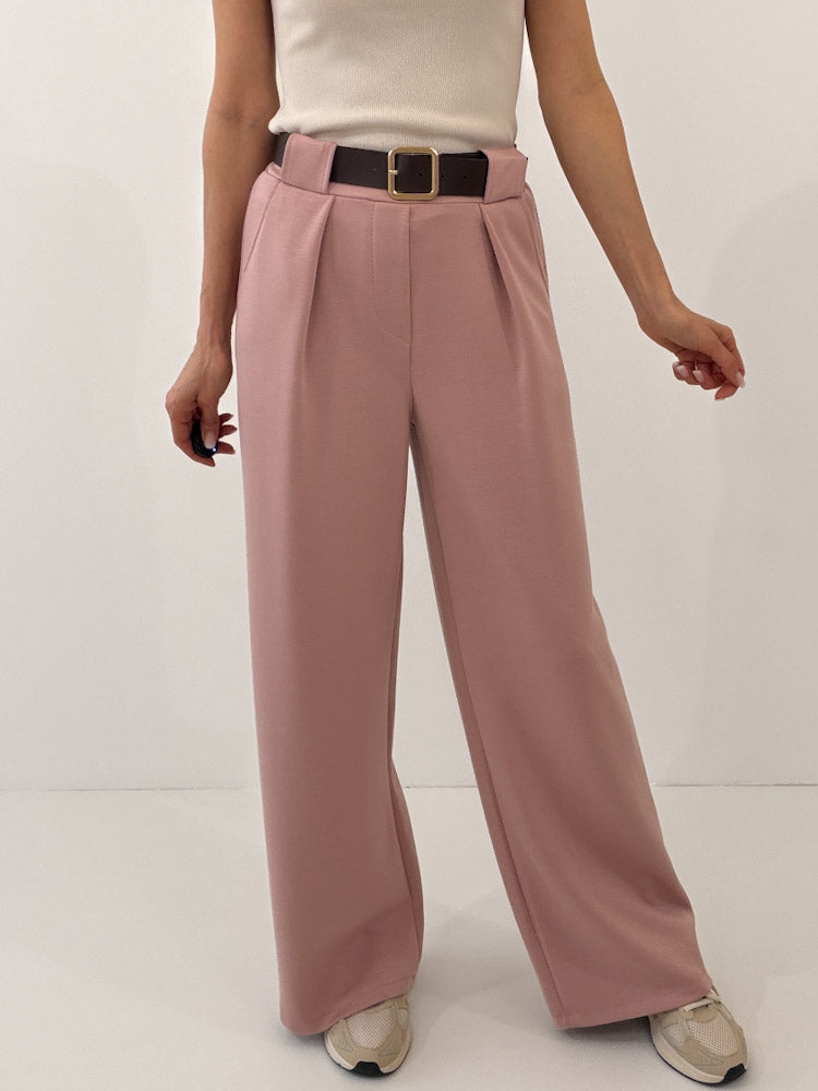 "Pari" elastische Hose aus Viskose  - altrosa