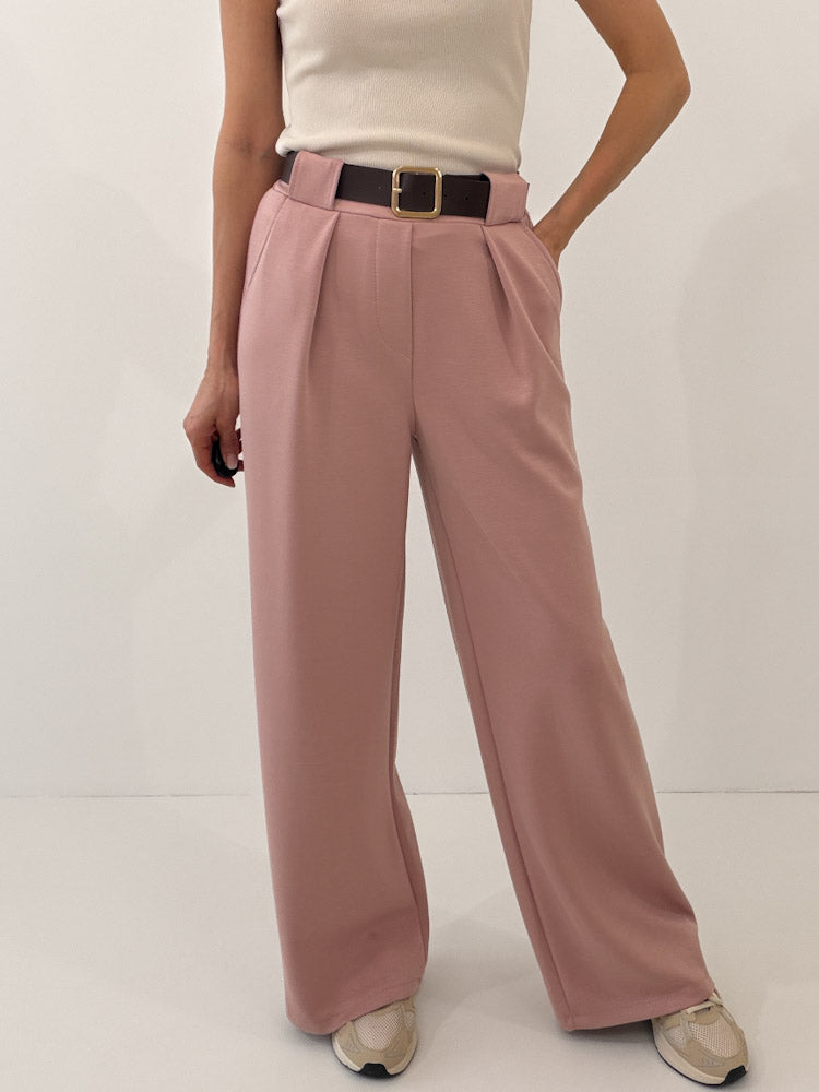 "Pari" elastische Hose aus Viskose  - altrosa