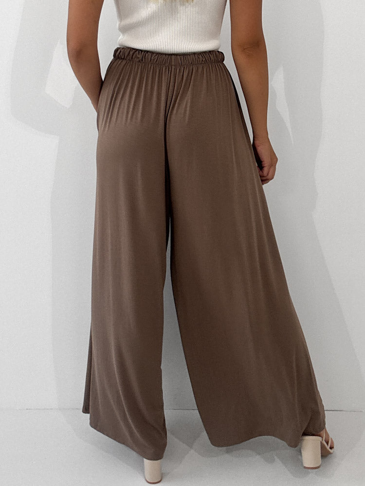 "Pienza" weiche Hose aus Viscose - mocca