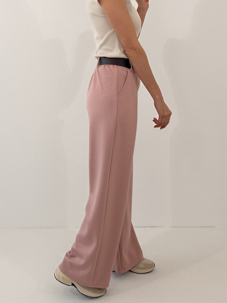 "Pari" elastische Hose aus Viskose  - altrosa