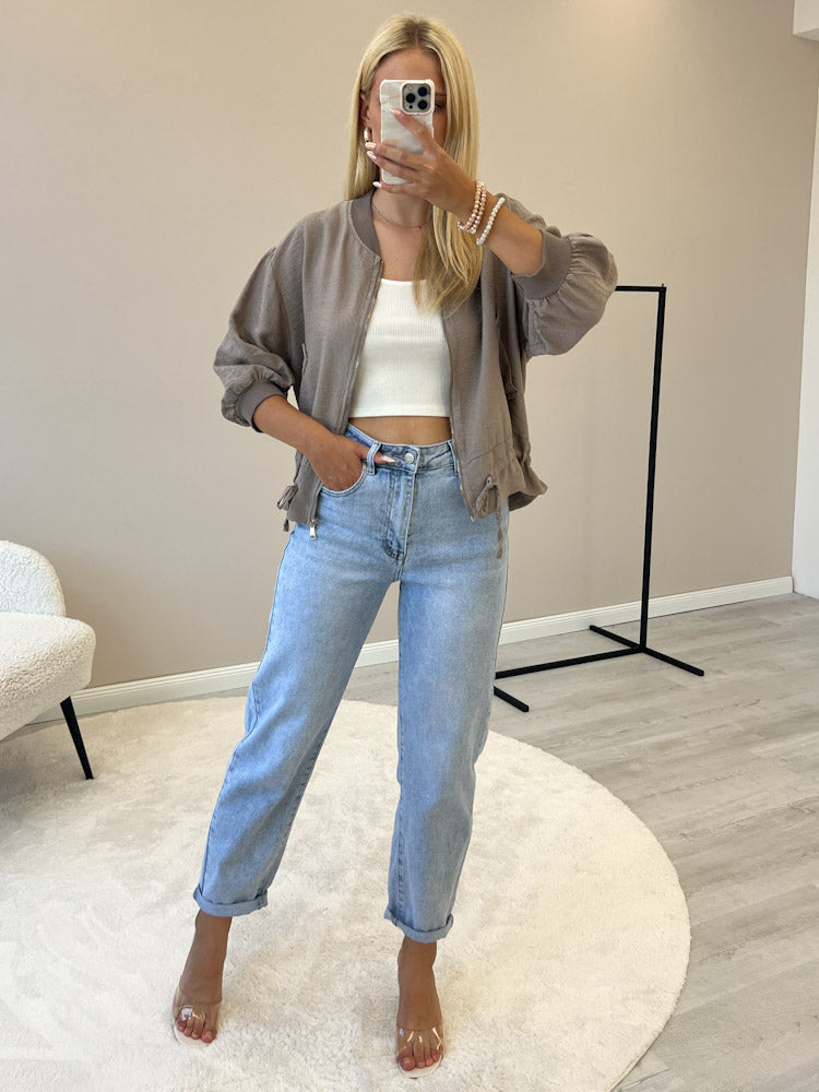 "Trulli" stylischer Blouson aus Viscose - mocca