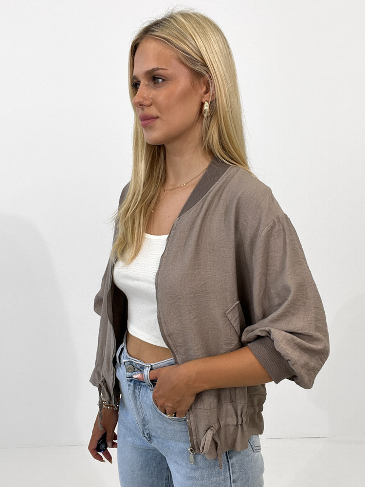 "Trulli" stylischer Blouson aus Viscose - mocca