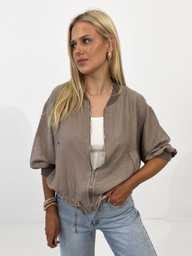 "Trulli" stylischer Blouson aus Viscose - mocca