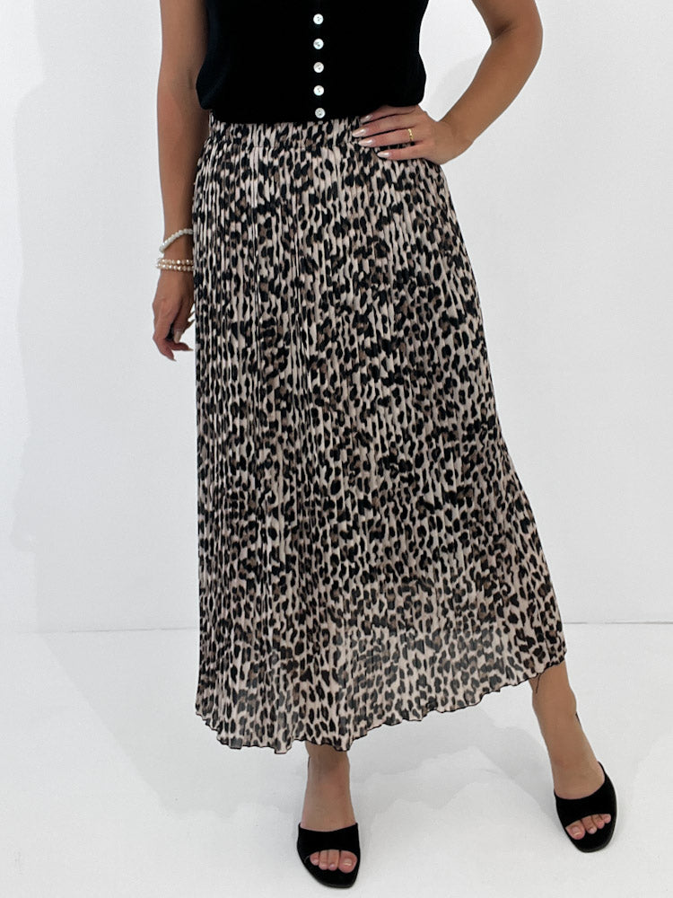 "Skirt Leo" stylischer Plissee Rock - beige