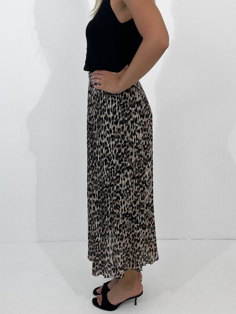 "Skirt Leo" stylischer Plissee Rock - beige