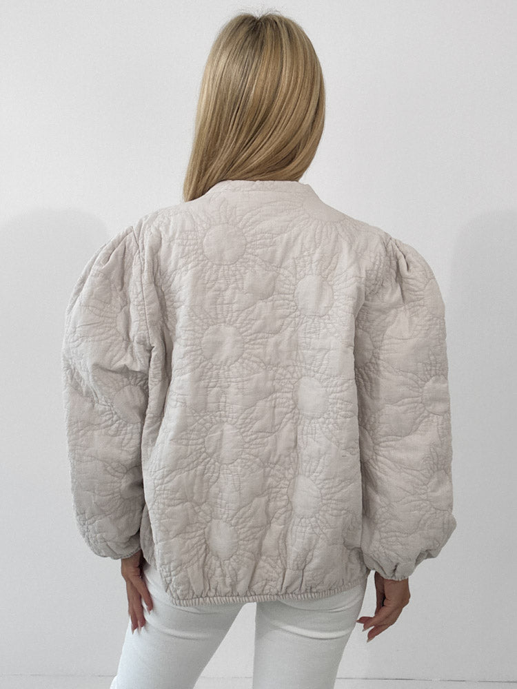 "Sunny" süße Steppjacke aus Baumwolle - beige