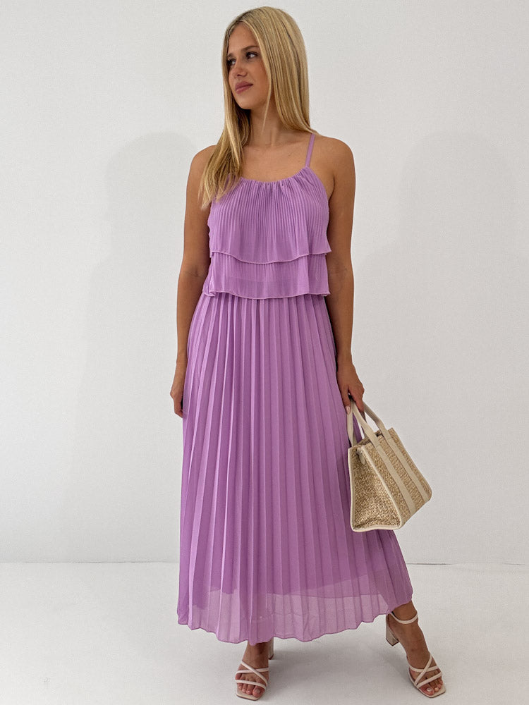 "Milano" Plissee Kleid - lila