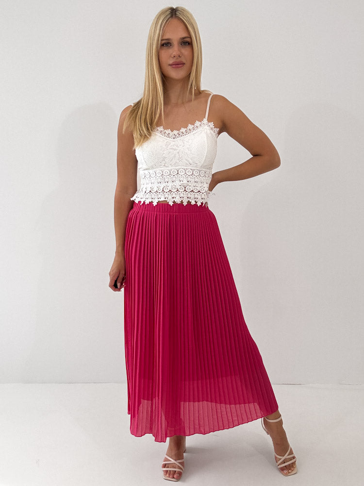 "Skirt" stylischer Plissee Rock - pink