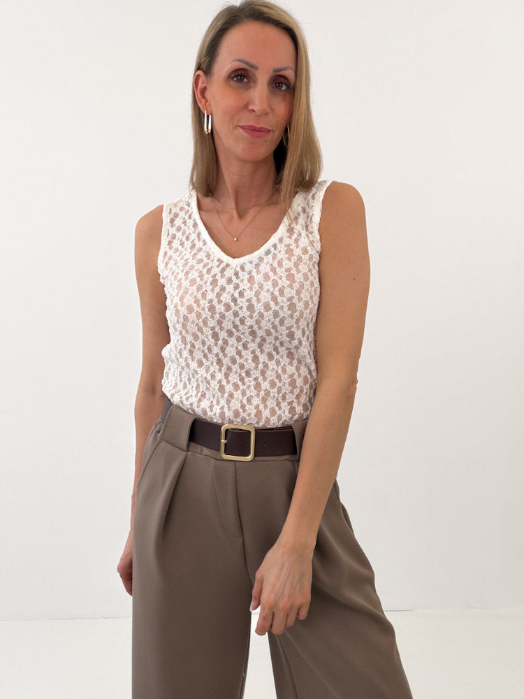"Summer Lace" Top aus weicher Spitze  - weiß