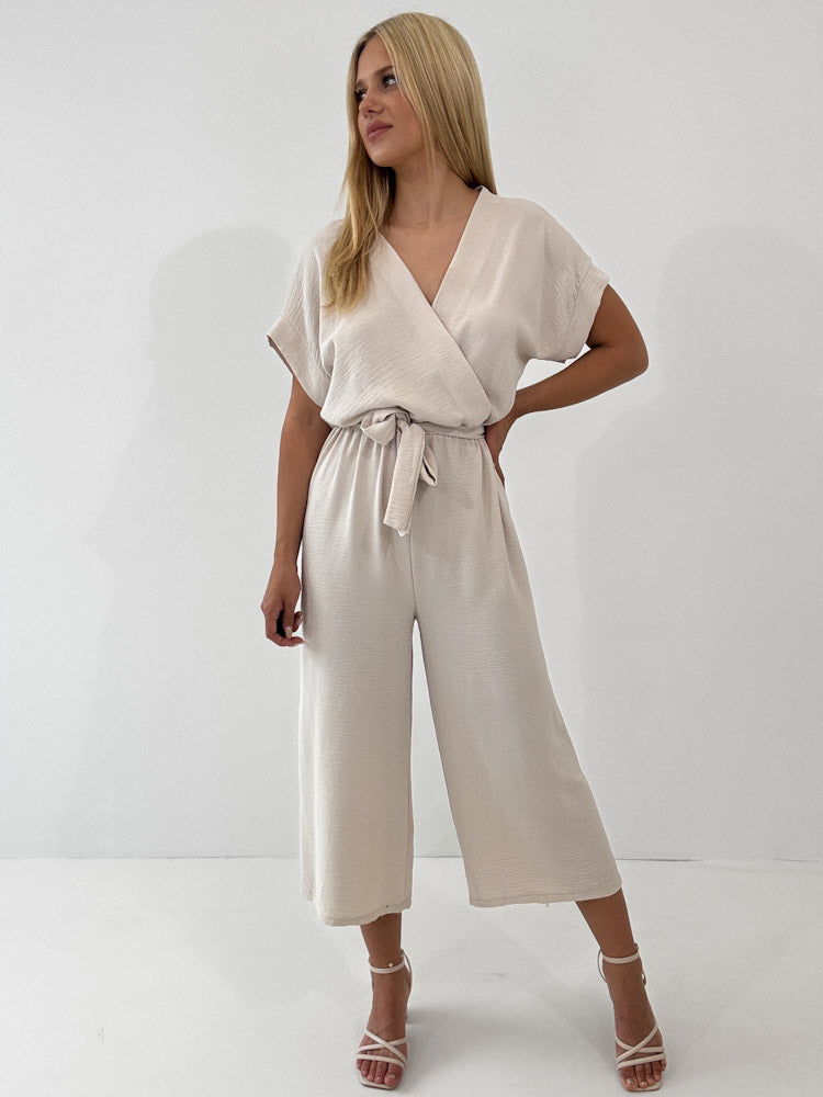 "Sunshine" stylischer Jumpsuit - beige