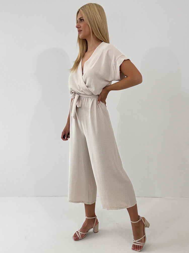 "Sunshine" stylischer Jumpsuit - beige