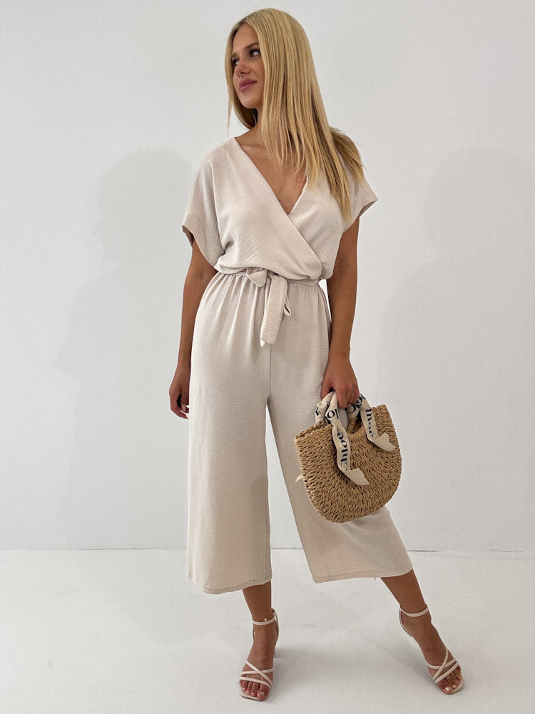 "Sunshine" stylischer Jumpsuit - beige