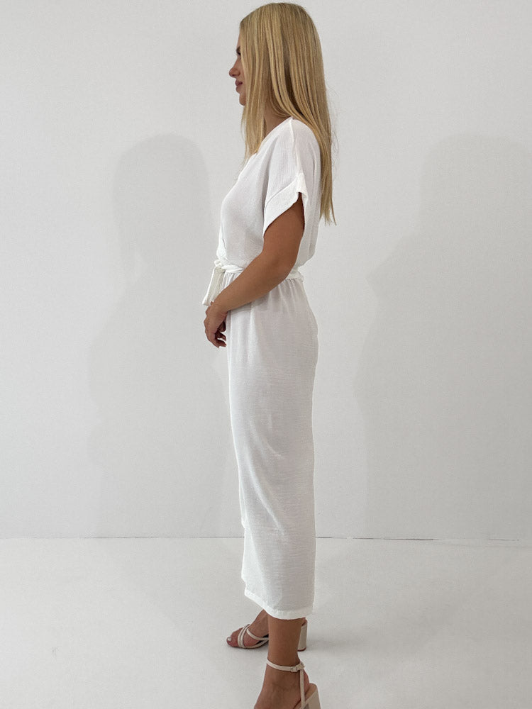 "Sunshine" stylischer Jumpsuit - weiß