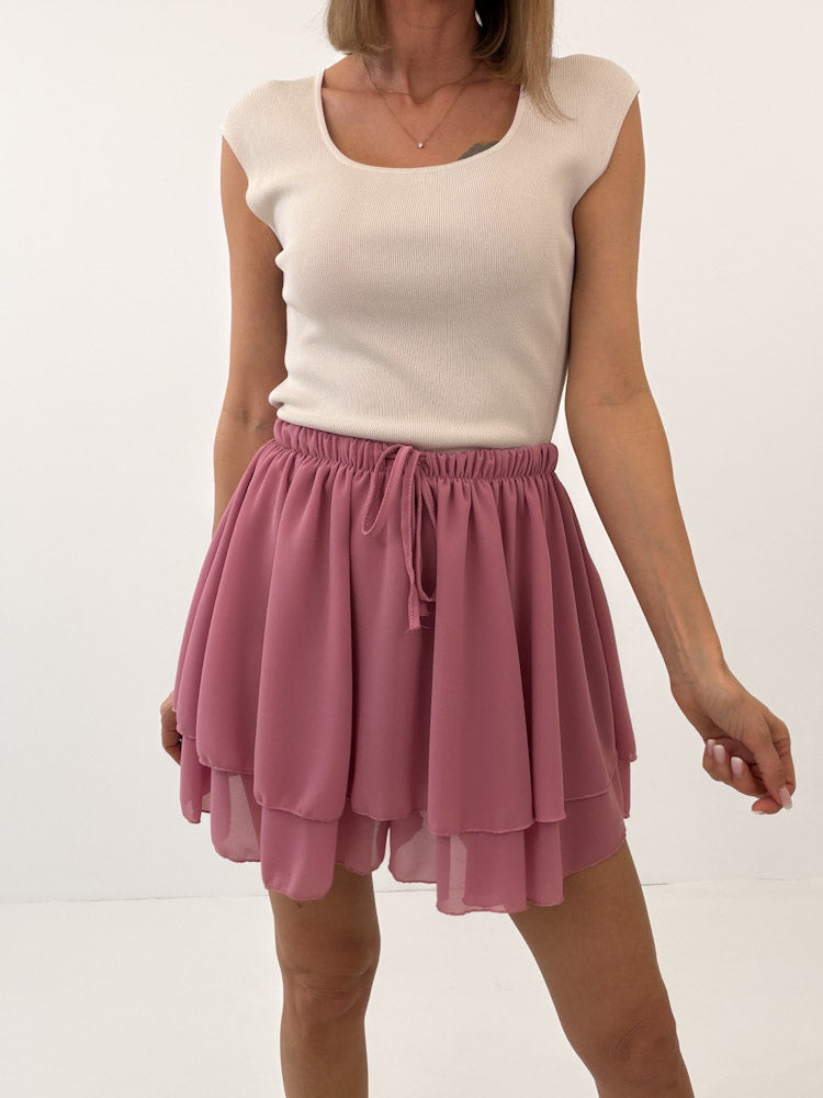 "Bella Skort" weicher Hosenrock - berry