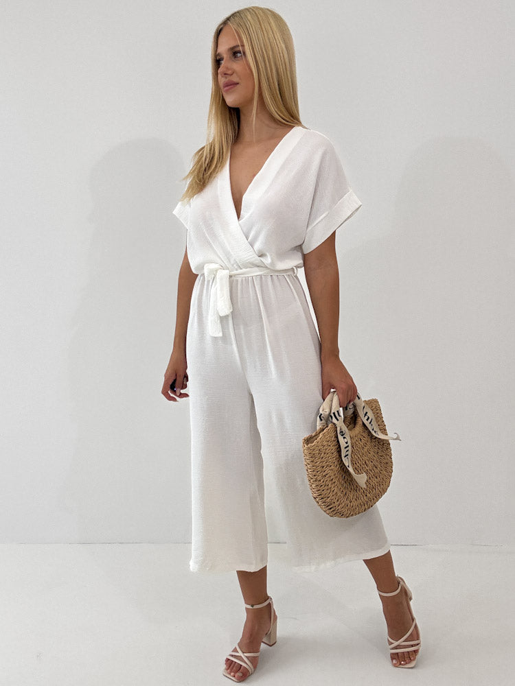 "Sunshine" stylischer Jumpsuit - weiß