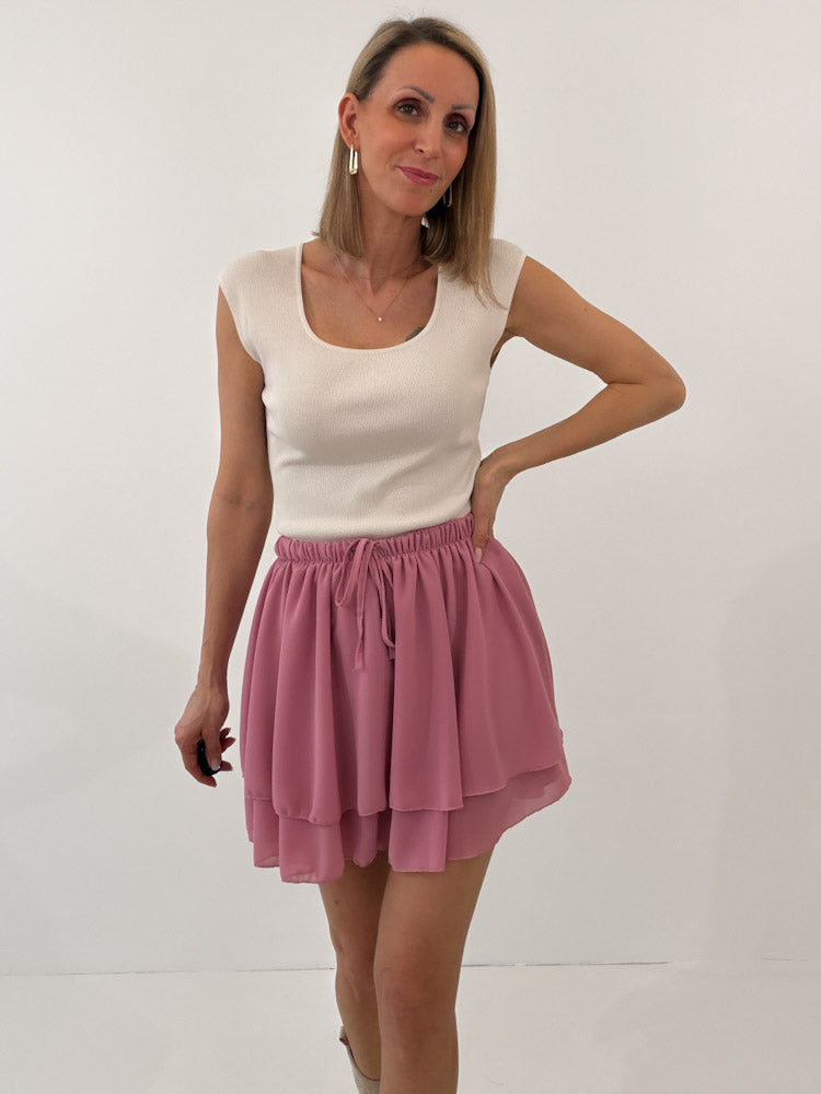 "Bella Skort" weicher Hosenrock - berry